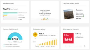 Ecologi dashboard